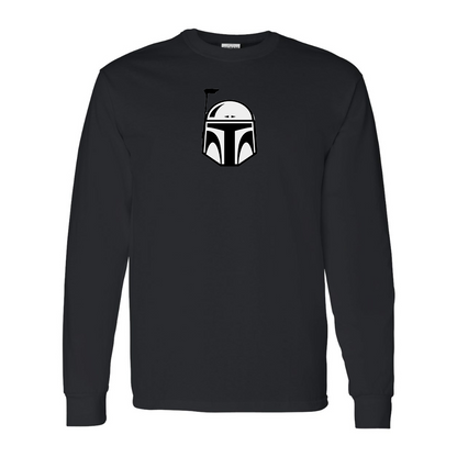 Men's Star Wars Boba Fett Helmet Gildan Heavy Cotton Long Sleeve T-Shirt