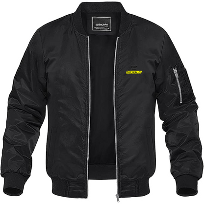 Men's Noble Logo Lightweight Bomber Jacket Windbreaker Softshell Varsity Jacket Coat