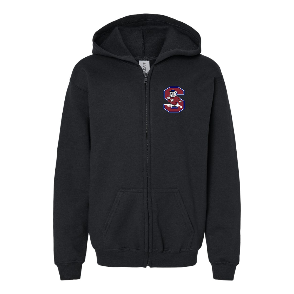 Gildan Heavy Blend Youth South Carolina State Bulldogs Logo Full Zip Hooded Sweatshirt