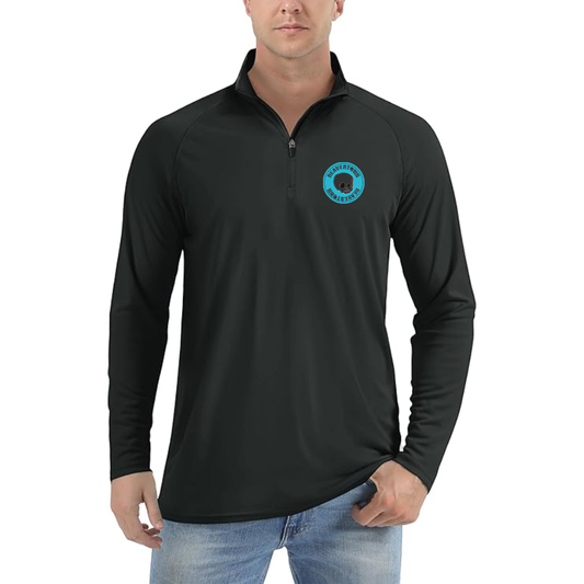 Men's Beavertown Brewery Logo Lightweight Quarter-Zip Athletic Shirt Long Sleeve Performance Wear