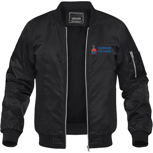 Men's Sherwin Williams Lightweight Bomber Jacket Windbreaker Softshell Varsity Jacket Coat