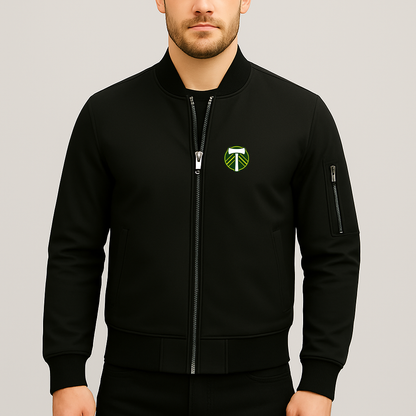 Men's Portland Timbers FC Lightweight Bomber Jacket - Black
