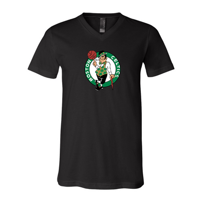 Boston Celtics Logo BELLA  CANVAS - Jersey V-Neck T-Shirt