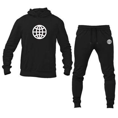Men's Internet Globe  Hoodie Joggers Set