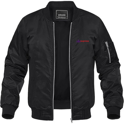 Men's  HK Express Logo Lightweight Bomber Jacket Windbreaker Softshell Varsity Jacket Coat