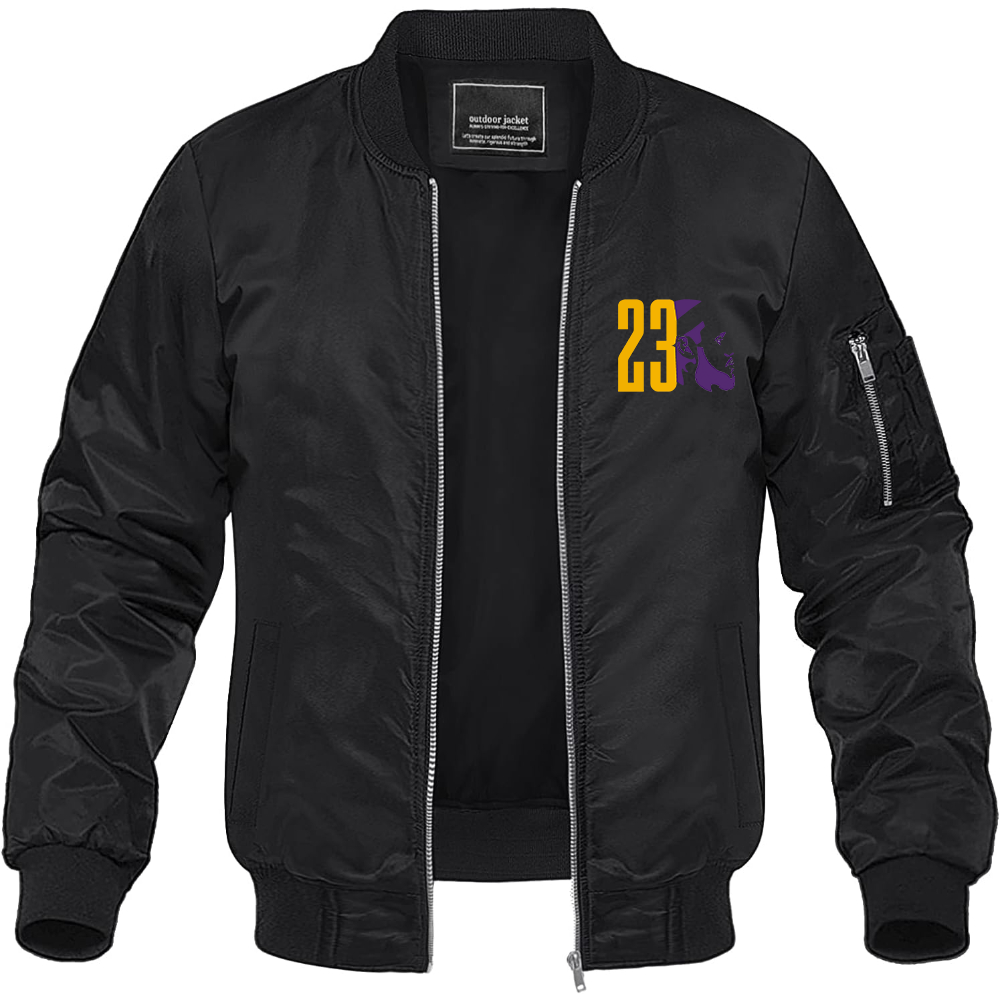 Men's Lebron James 23 Lightweight Bomber Jacket - Black
