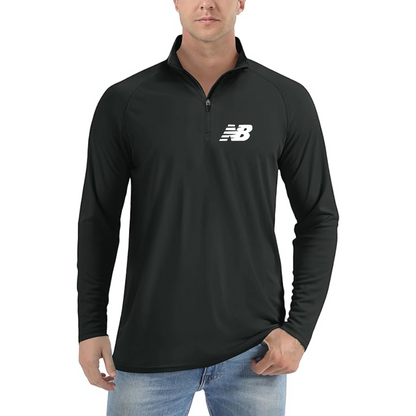 Men's New Balance Logo Lightweight Quarter-Zip Athletic Shirt Long Sleeve Performance Wear