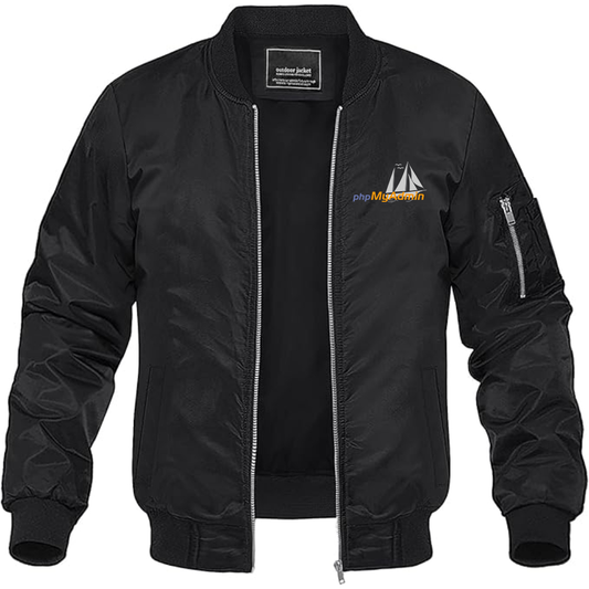 Men's phpMyAdmin Logo Lightweight Bomber Jacket Windbreaker Softshell Varsity Jacket Coat (Copy)