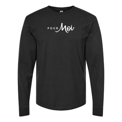 Men's  Pour Moi Logo  Cotton Long Sleeve T-Shirt