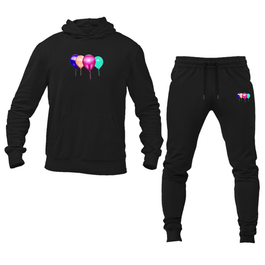 Men's Balloon-Emojis Logo Hoodie Joggers Set