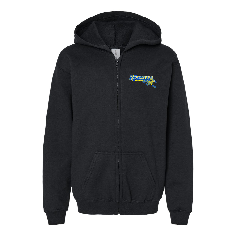 Youth CSU-Bakersfield Roadrunners Gildan Heavy Blend Full Zip Hooded Sweatshirt