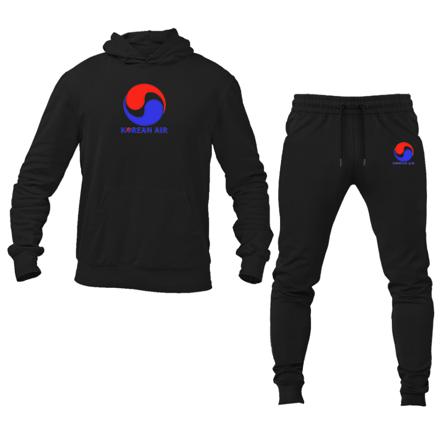 Men's Korean Air Logo  Hoodie Joggers Set