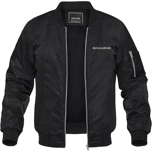 Men's Simon & Garfunkel Lightweight Bomber Jacket Windbreaker Softshell Varsity Jacket Coat