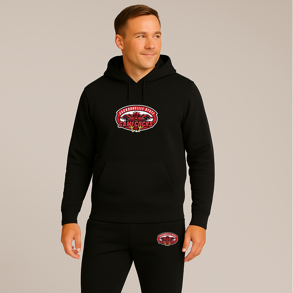 Men's Jacksonville State Gamecocks Logo Hoodie Joggers Set