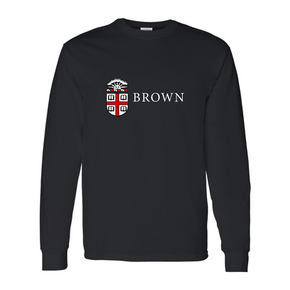 Men's Brown University Gildan Heavy Cotton Long Sleeve T-Shirt