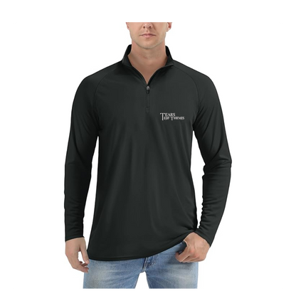 Men's Tear Of Themis Logo  Lightweight Quarter-Zip Athletic Shirt Long Sleeve Performance Wear