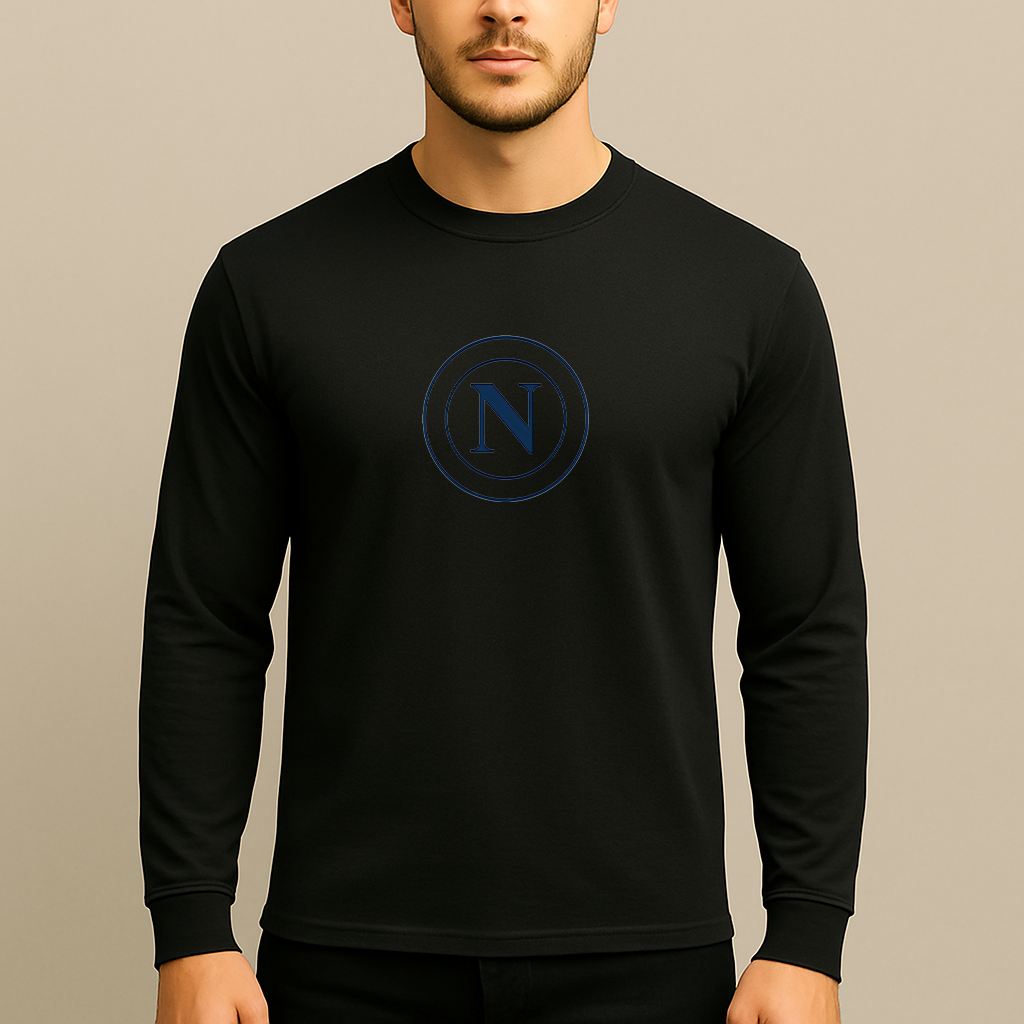 Men's Napoli 2025 Soccer Logo Long Sleeve T-Shirt