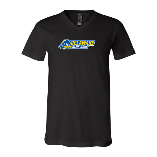 Delaware Blue Hens BELLA  CANVAS - Jersey V-Neck T-Shirt