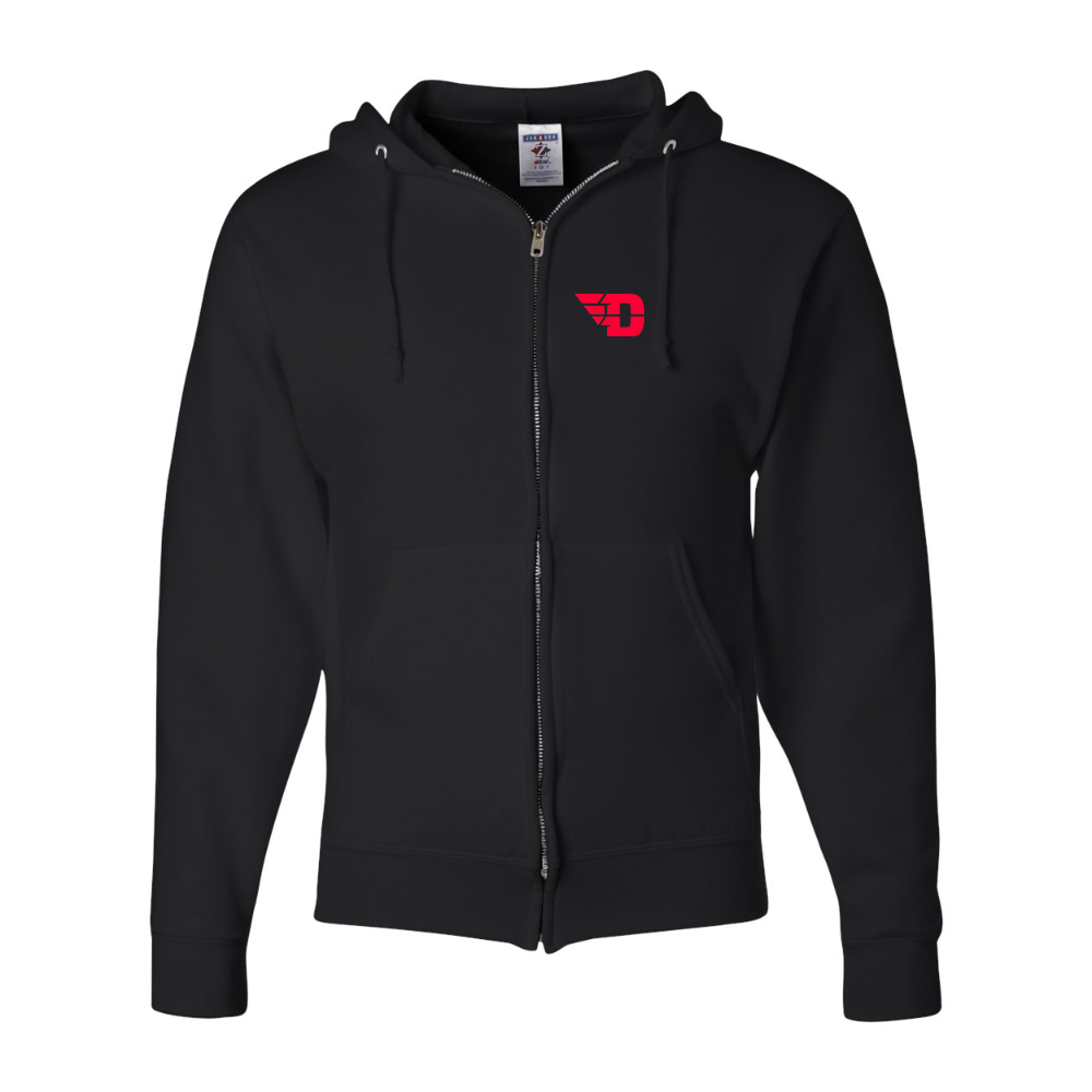 Men's Dayton Flyers JERZEES NuBlend Full-Zip Hooded Sweatshirt