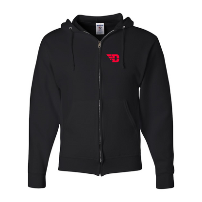 Men's Dayton Flyers JERZEES NuBlend Full-Zip Hooded Sweatshirt