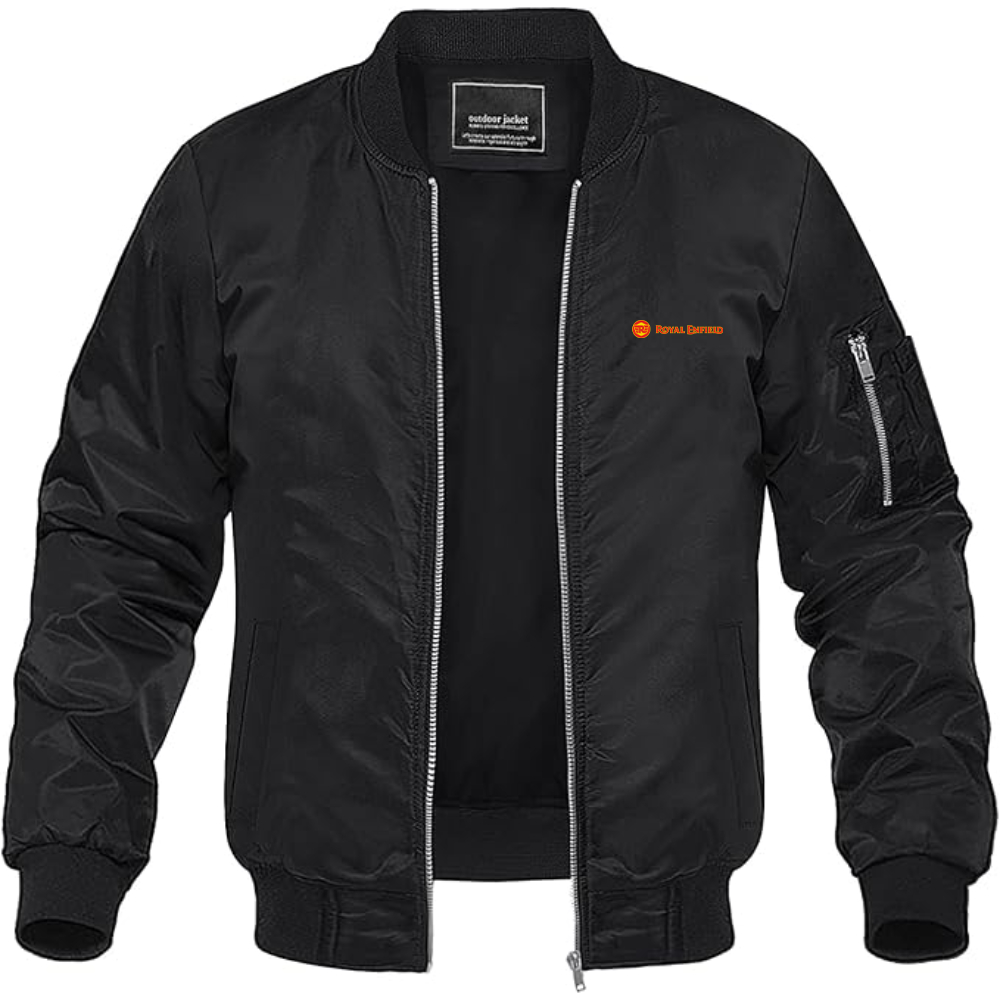 Men's Royal Enfield Logo Lightweight Bomber Jacket Windbreaker Softshell Varsity Jacket Coat