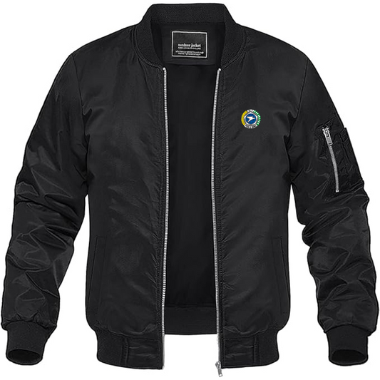 Men's Pos & Giro Logo Lightweight Bomber Jacket Windbreaker Softshell Varsity Jacket Coat