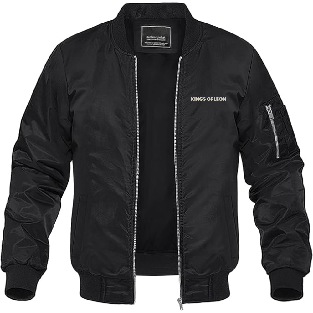 Men's  Kings of Leon  Logo Lightweight Bomber Jacket Windbreaker Softshell Varsity Jacket Coat