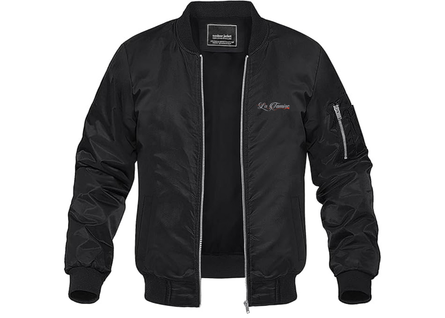 Men's La Tamise Logo Lightweight Bomber Jacket Windbreaker Softshell Varsity Jacket Coat