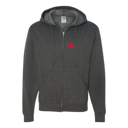 Men's Dayton Flyers JERZEES NuBlend Full-Zip Hooded Sweatshirt