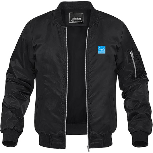 Men's Energy Star Logo Lightweight Bomber Jacket Windbreaker Softshell Varsity Jacket Coat