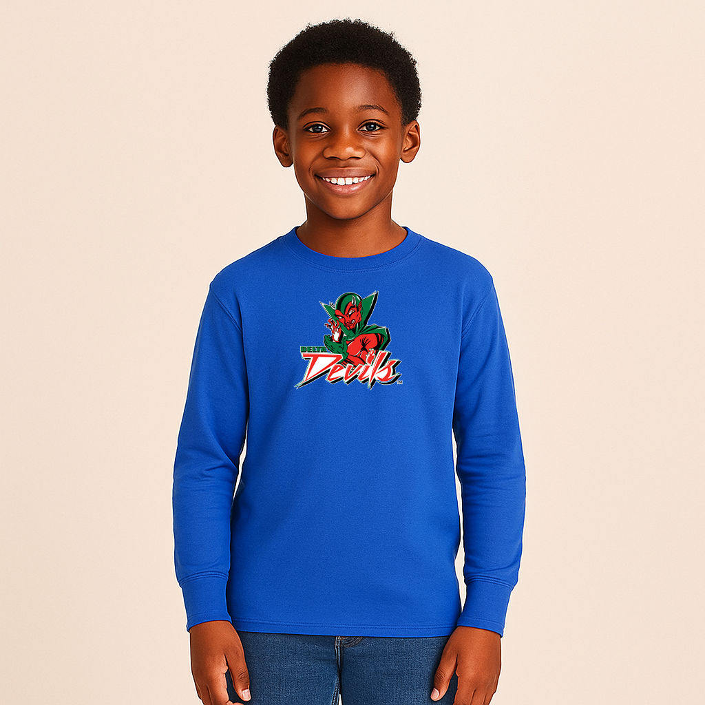 Youth MVSU Delta Devils Logo Cotton Long Sleeve T-Shirt