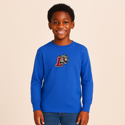 Youth Lafayette Leopards Logo Cotton Long Sleeve T-Shirt
