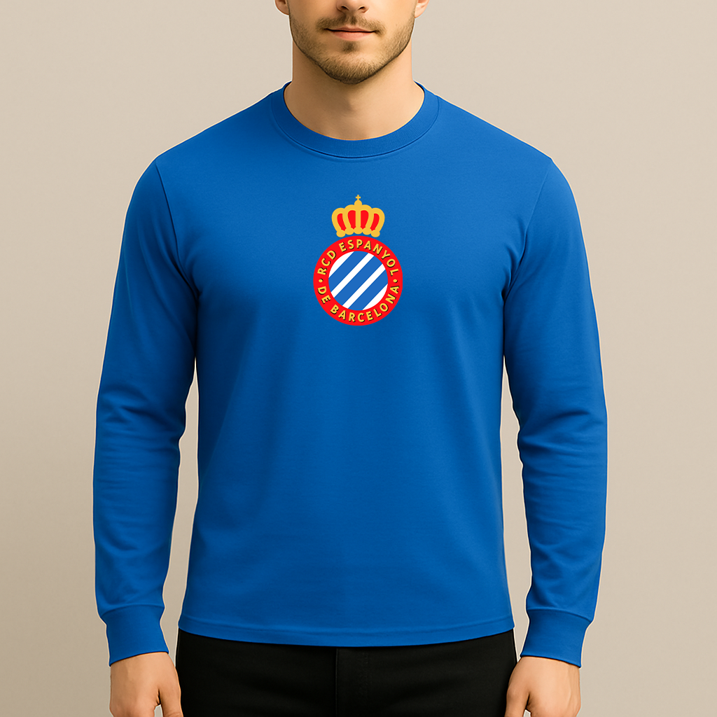 Men's Espanyol Soccer Logo Long Sleeve T-Shirt