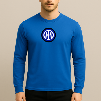 Men's Inter Milan 2025 Soccer Logo Long Sleeve T-Shirt