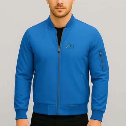 Men's Ivy League Logo Lightweight Bomber Jacket Windbreaker Softshell Varsity Jacket Coat