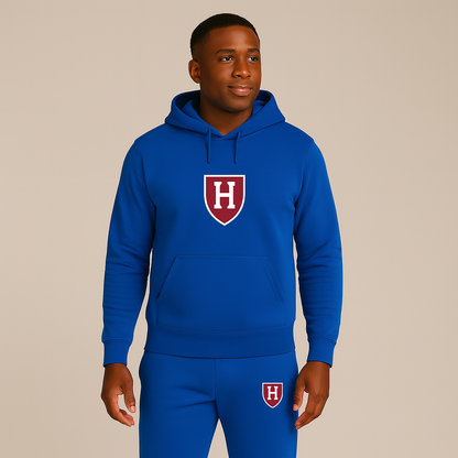 Men's Harvard Crimson Logo Hoodie Joggers Set
