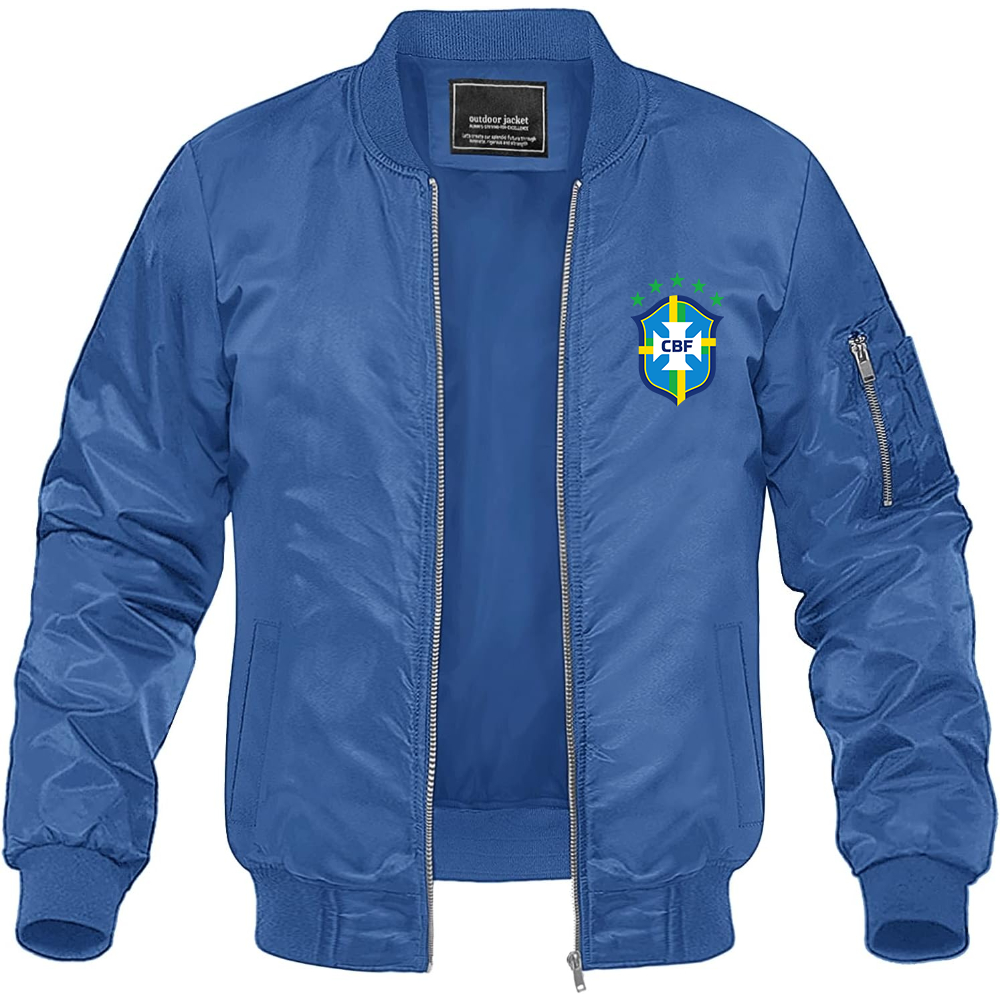 Men's Brazil National Soccer Team Lightweight Bomber Jacket - Blue