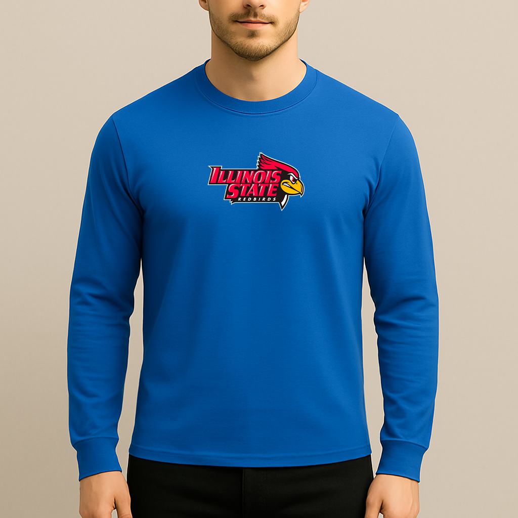 Men's Illinois State Redbirds Logo Long Sleeve T-Shirt