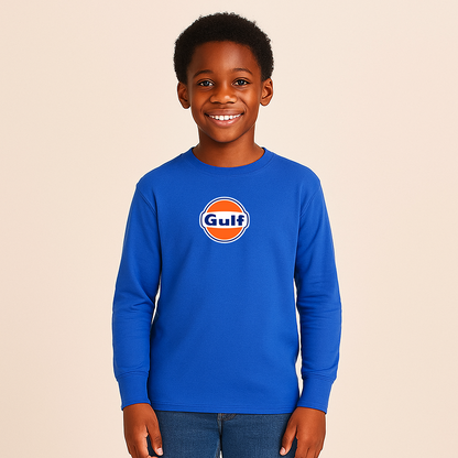 Youth Gulf Oil Logo Cotton Long Sleeve T-Shirt