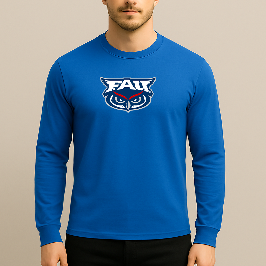 Men's Florida Atlantic Owls Logo Long Sleeve T-Shirt