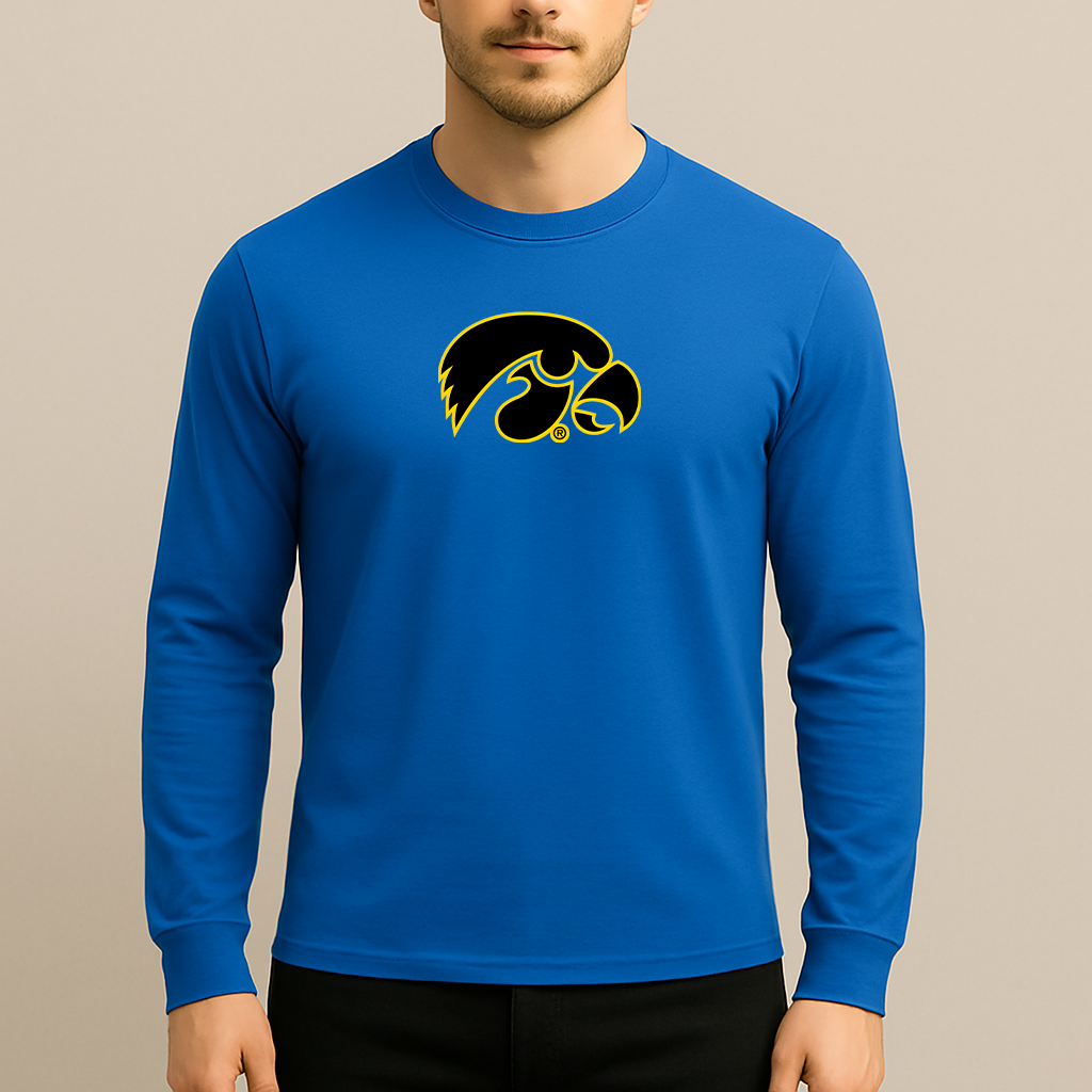 Men's Iowa Hawkeyes Logo Long Sleeve T-Shirt