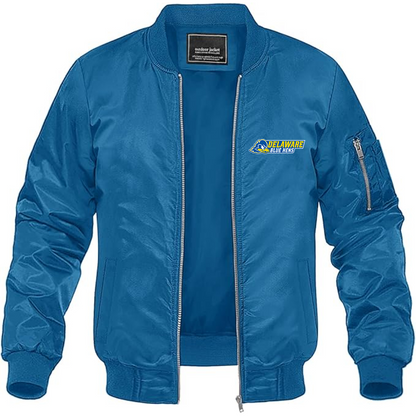 Men's Delaware Blue Hens Lightweight Bomber Jacket Windbreaker Softshell Varsity Jacket Coat