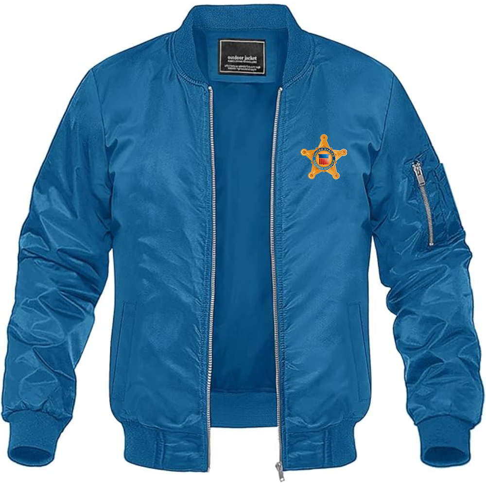 Men's Secret Service Star Logo Lightweight Bomber Jacket Windbreaker Softshell Varsity Jacket Coat