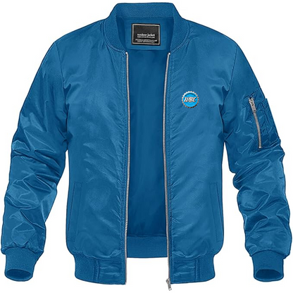 Men's Wit Beverage Company Logo Lightweight Bomber Jacket Windbreaker Softshell Varsity Jacket Coat