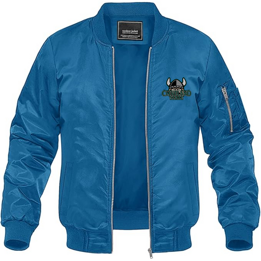 Men's Cleveland State Vikings  Lightweight Bomber Jacket Windbreaker Softshell Varsity Jacket Coat