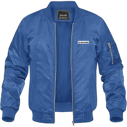 Men's The War on Drugs Logo Lightweight Bomber Jacket Windbreaker Softshell Varsity Jacket Coat
