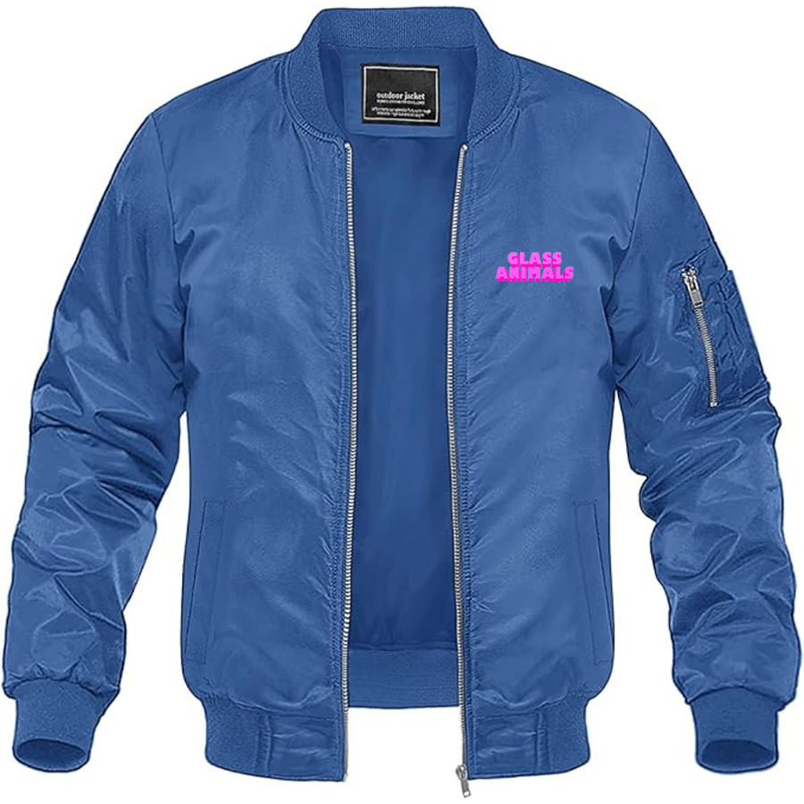 Men's Glass Animals Logo Lightweight Bomber Jacket Windbreaker Softshell Varsity Jacket Coat