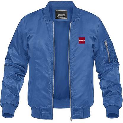 Men's EVO Logo Lightweight Bomber Jacket Windbreaker Softshell Varsity Jacket Coat