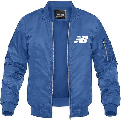 Men's New Balance Logo  Lightweight Bomber Jacket Windbreaker Softshell Varsity Jacket Coat