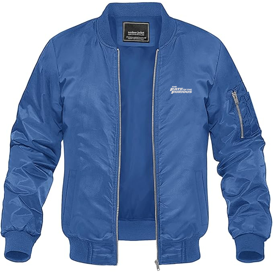 Men's The Fate Of the Furious Logo Lightweight Bomber Jacket Windbreaker Softshell Varsity Jacket Coat
